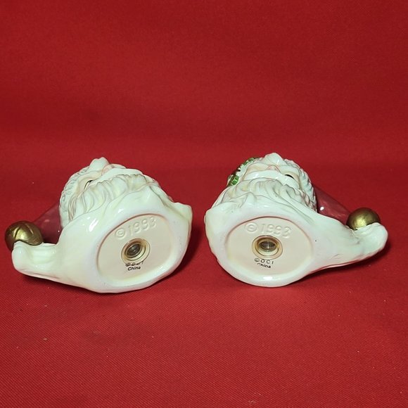 VTG Fitz and Floyd Christmas Holiday Santa Claus Face Salt & Pepper Shaker Set - Picture 5 of 13